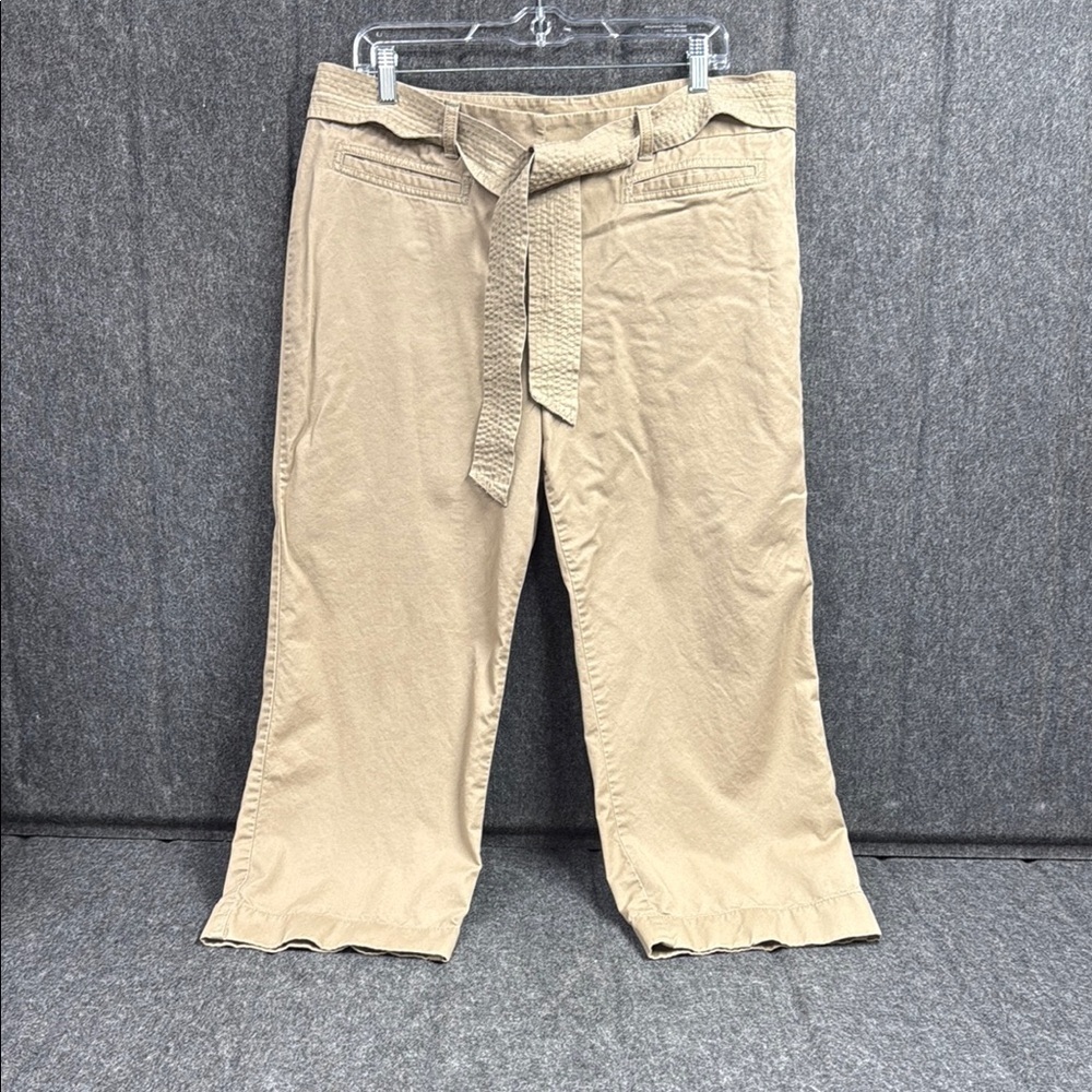 Ann Taylor Tan Chinos Cropped Wide Leg